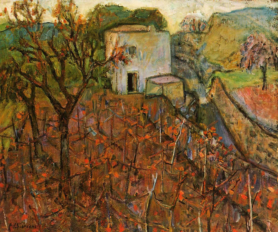 Paesaggio (Boscotrecase), sd 1940-’45, olio su tela, cm 64x77, già Venezia collezione privata